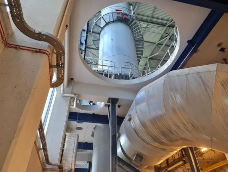 Budowa instalacji odzysku ciepła ze spalin w KHK - gotowe otwory + wzmocnienie