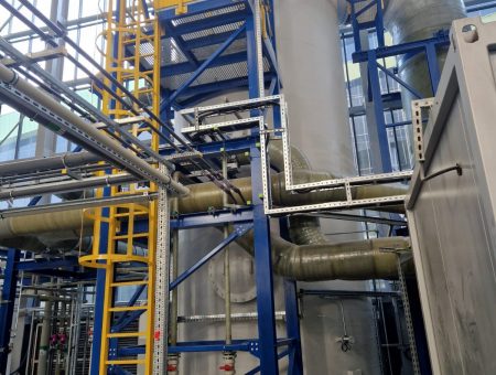 Budowa instalacji odzysku ciepła ze spalin w KHK - konstrukcje stalowe, skruber