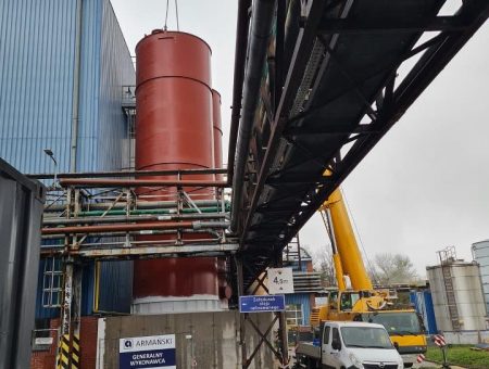 Budowa 2 zbiorników na olej bielony po 150t każdy w Zakładach Tłuszczowych w Brzegu